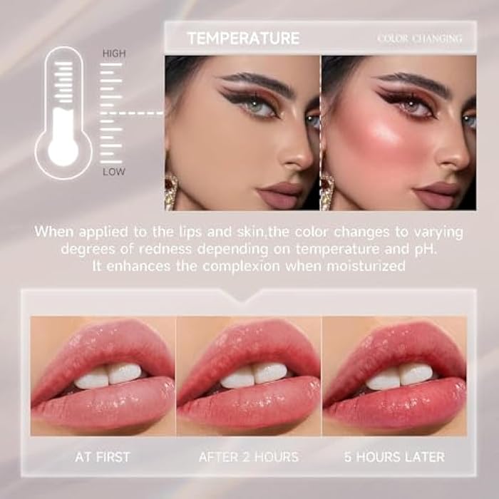 2-CHANGE COLOR IN 1 lip and cheeks MAGIC BLUS- Tint Dream Blush - Nourishes & Repairs Skin, Long Lasting, Water Based Formula For a Seamless Creamy Matte Finish, For Sensitive Skin, 30ml - Image 4